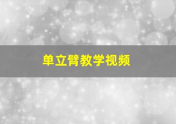 单立臂教学视频