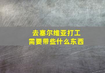 去塞尔维亚打工需要带些什么东西