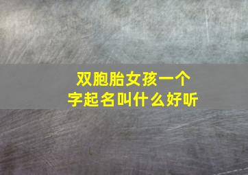 双胞胎女孩一个字起名叫什么好听