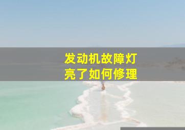 发动机故障灯亮了如何修理