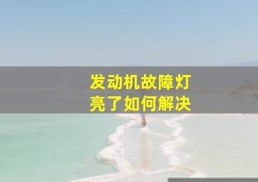 发动机故障灯亮了如何解决