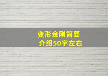 变形金刚简要介绍50字左右