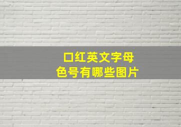 口红英文字母色号有哪些图片