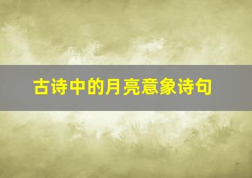 古诗中的月亮意象诗句