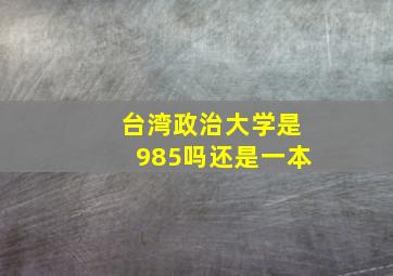 台湾政治大学是985吗还是一本