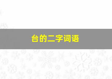 台的二字词语