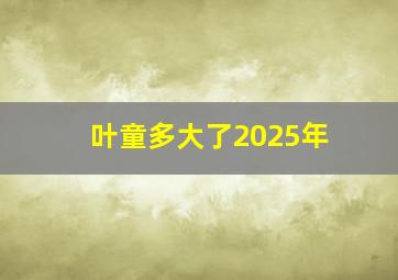 叶童多大了2025年