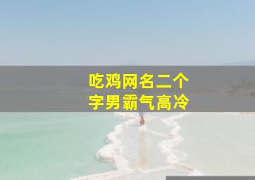 吃鸡网名二个字男霸气高冷