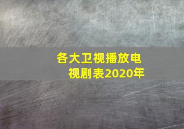 各大卫视播放电视剧表2020年