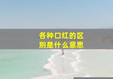 各种口红的区别是什么意思