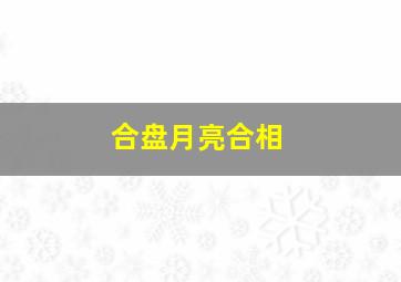 合盘月亮合相