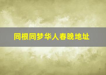 同根同梦华人春晚地址