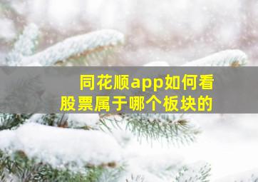 同花顺app如何看股票属于哪个板块的