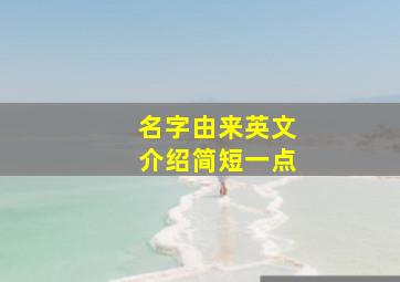 名字由来英文介绍简短一点