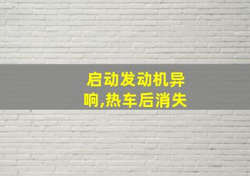 启动发动机异响,热车后消失