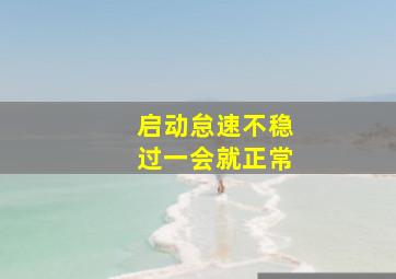 启动怠速不稳过一会就正常