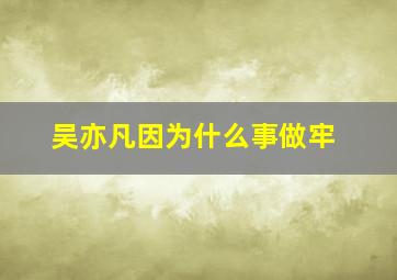 吴亦凡因为什么事做牢