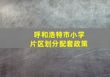 呼和浩特市小学片区划分配套政策