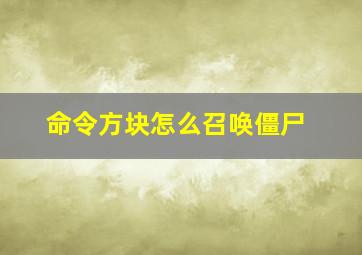 命令方块怎么召唤僵尸