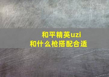 和平精英uzi和什么枪搭配合适