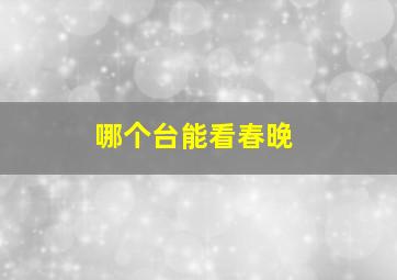 哪个台能看春晚