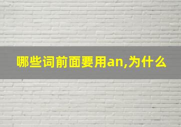 哪些词前面要用an,为什么