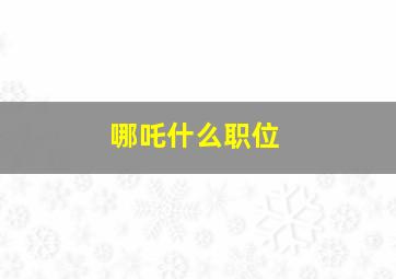 哪吒什么职位