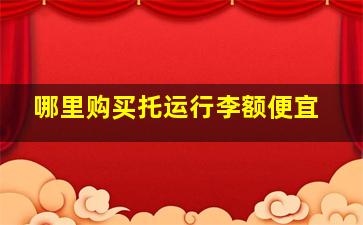 哪里购买托运行李额便宜