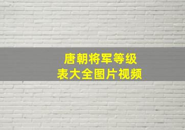 唐朝将军等级表大全图片视频