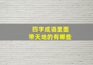 四字成语里面带天地的有哪些