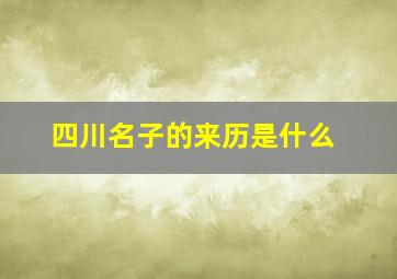 四川名子的来历是什么