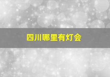 四川哪里有灯会