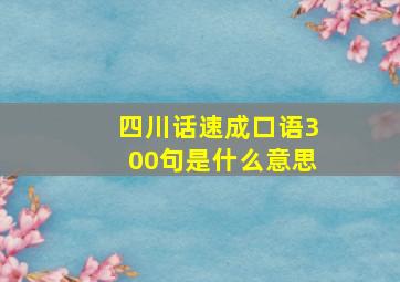 四川话速成口语300句是什么意思