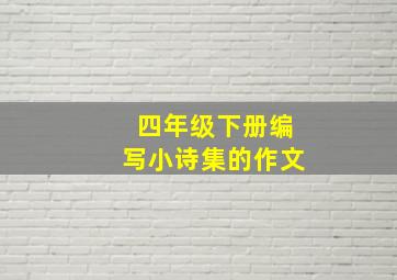 四年级下册编写小诗集的作文