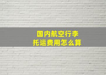 国内航空行李托运费用怎么算