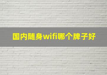 国内随身wifi哪个牌子好