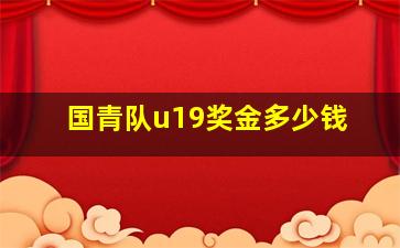 国青队u19奖金多少钱