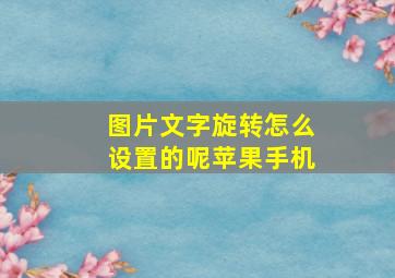 图片文字旋转怎么设置的呢苹果手机