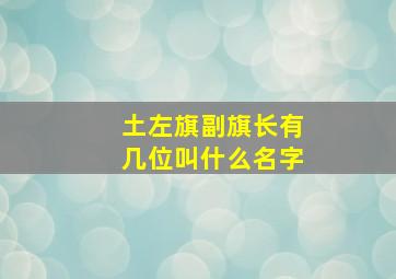 土左旗副旗长有几位叫什么名字