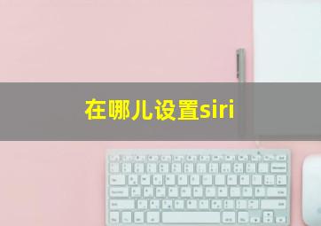 在哪儿设置siri