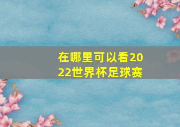 在哪里可以看2022世界杯足球赛