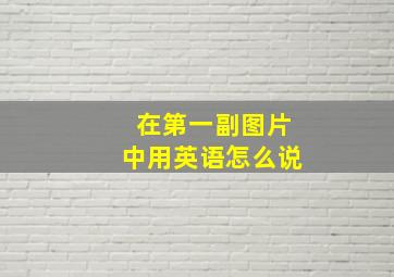 在第一副图片中用英语怎么说