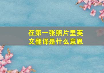 在第一张照片里英文翻译是什么意思