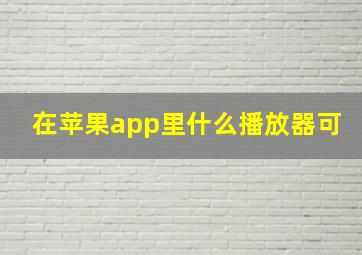 在苹果app里什么播放器可