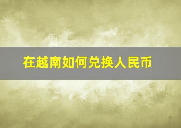 在越南如何兑换人民币