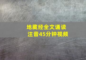 地藏经全文诵读注音45分钟视频