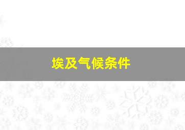 埃及气候条件