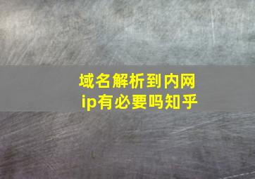 域名解析到内网ip有必要吗知乎