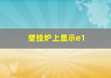 壁挂炉上显示e1