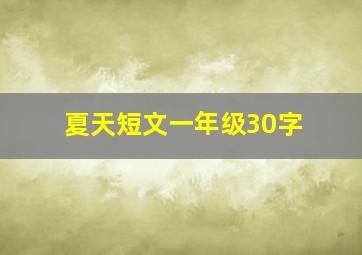 夏天短文一年级30字